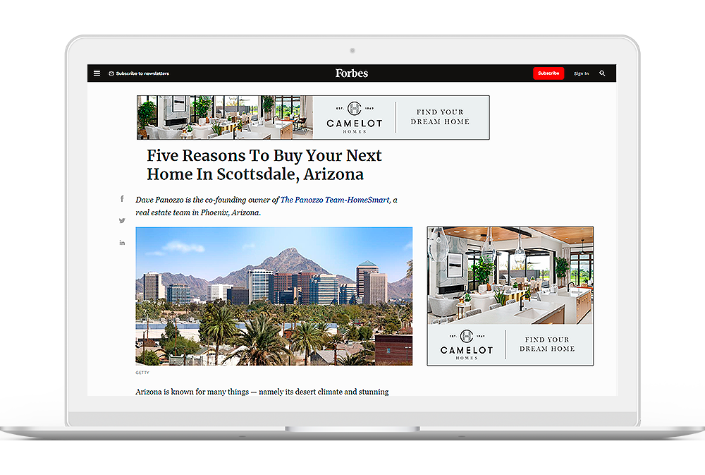 example of programmatic display advertising on Forbes